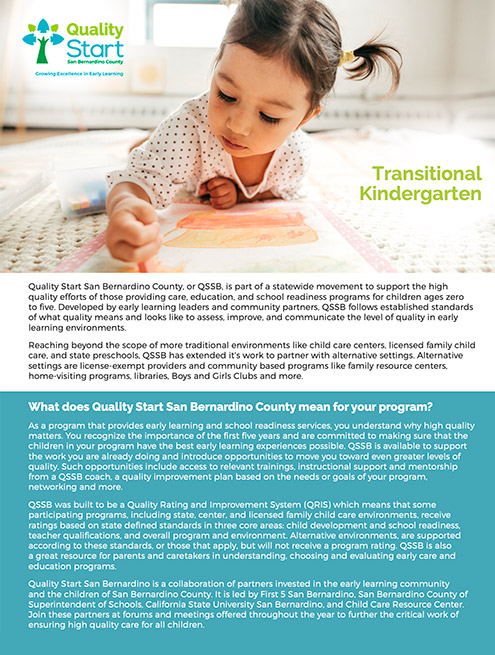 Flyer for Transitional Kindergarten